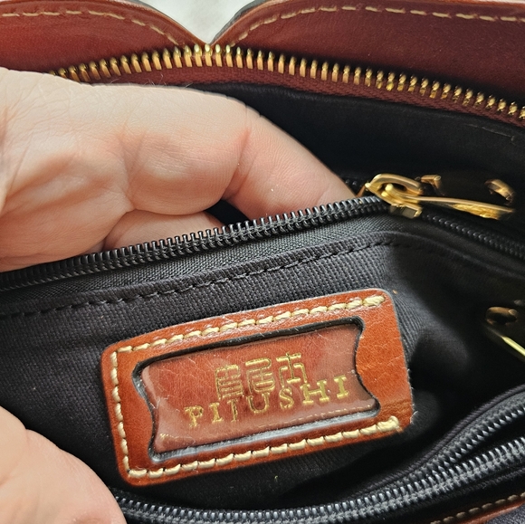 PIJUSHI ROSE CROSSBODY EMBOSSED LEATHER BROWN. - Picture 8 of 16